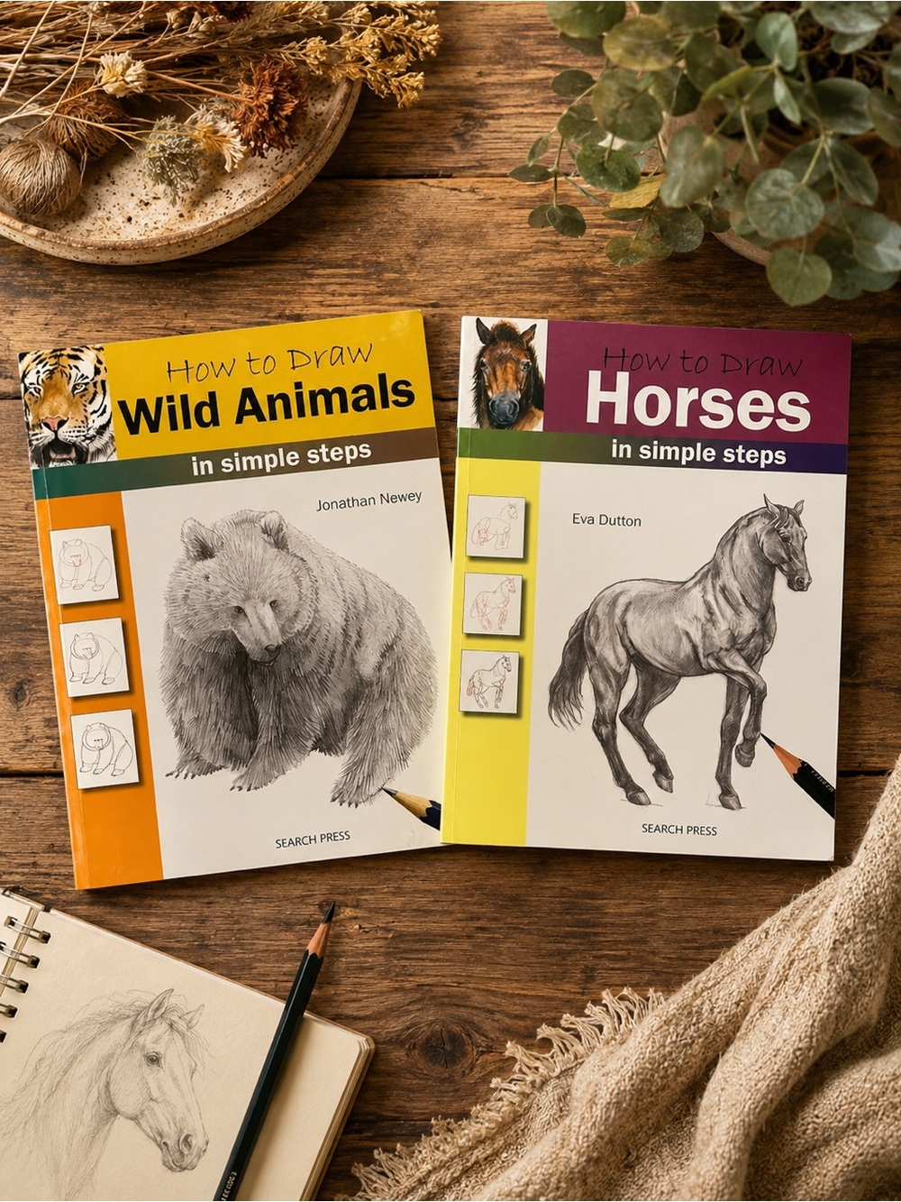 How to Draw Horses and Wild Animals Art Book Set